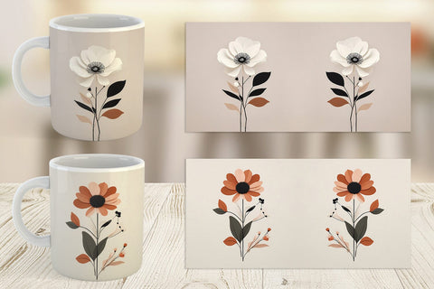 Mug Wrap Rose Flowers Boho Art Sublimation artnoy 