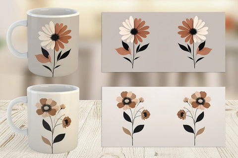 Mug Wrap Rose Flowers Boho Art Sublimation artnoy 