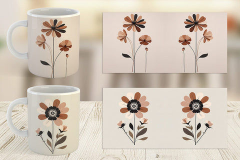 Mug Wrap Rose Flowers Boho Art Sublimation artnoy 