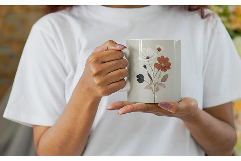 Mug Wrap Rose Flowers Boho Art Sublimation artnoy 