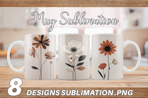 Mug Wrap Rose Flowers Boho Art Sublimation artnoy 