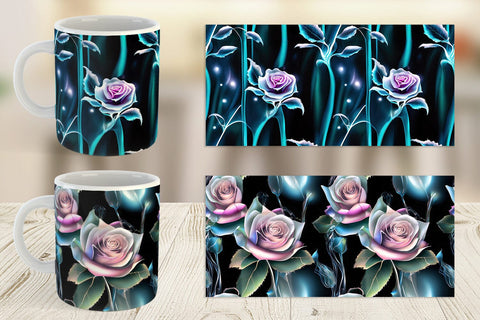 Mug Wrap Rose Glass Pattern Sublimation artnoy 