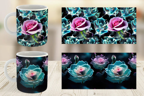Mug Wrap Rose Glass Pattern Sublimation artnoy 