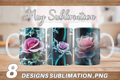 Mug Wrap Rose Glass Pattern Sublimation artnoy 