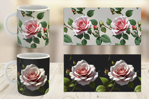 Mug Wrap Rose Pattern Sublimation artnoy 