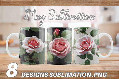 Mug Wrap Rose Pattern Sublimation artnoy 