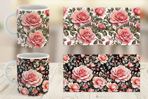 Mug Wrap Rose Pattern Sublimation artnoy 
