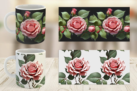 Mug Wrap Rose Pattern Sublimation artnoy 