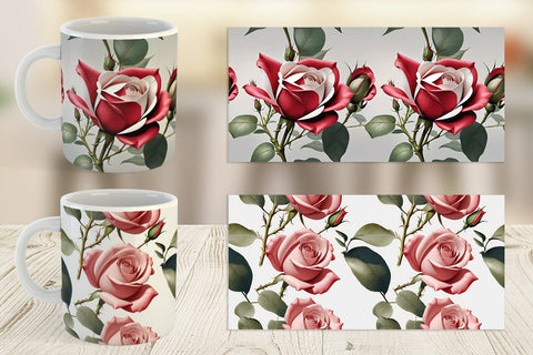 Mug Wrap Rose Pattern Sublimation artnoy 