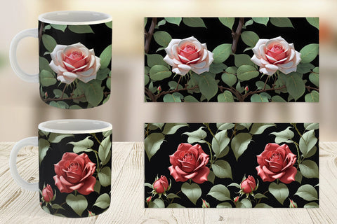 Mug Wrap Rose Pattern Sublimation artnoy 