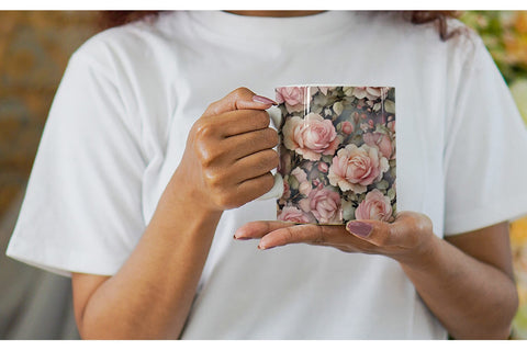 Mug Wrap Rose Watercolor Texture Sublimation artnoy 