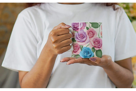 Mug Wrap Roses Flowers Pattern Sublimation artnoy 