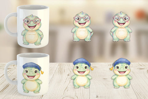 Mug Wrap Round Storybook School Dino Sublimation artnoy 