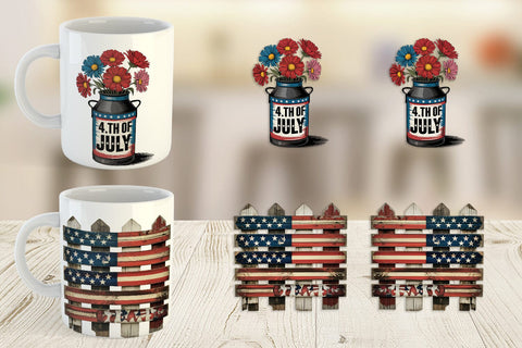 Mug Wrap Rustic 4th of July Sublimation artnoy 