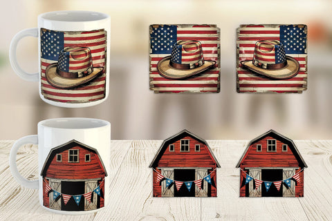 Mug Wrap Rustic 4th of July Sublimation artnoy 