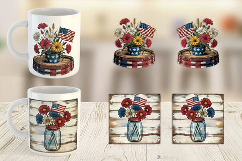 Mug Wrap Rustic 4th of July Sublimation artnoy 