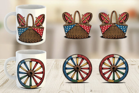 Mug Wrap Rustic 4th of July Sublimation artnoy 