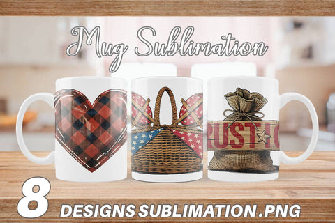 Mug Wrap Rustic 4th of July Sublimation artnoy 