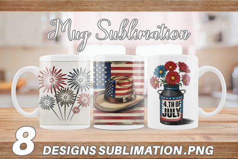 Mug Wrap Rustic 4th of July Sublimation artnoy 