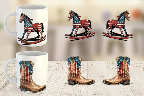 Mug Wrap Rustic 4th of July Sublimation artnoy 