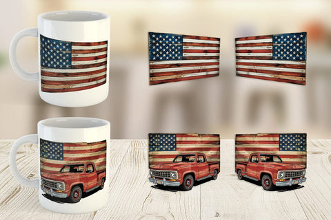 Mug Wrap Rustic 4th of July Sublimation artnoy 