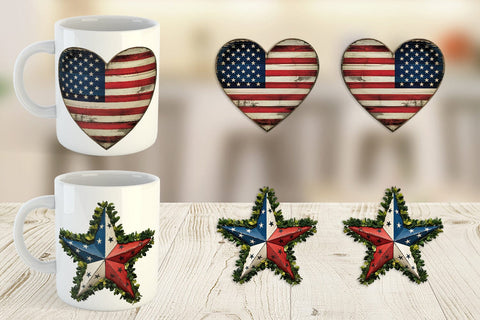 Mug Wrap Rustic 4th of July Sublimation artnoy 