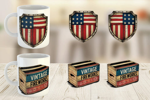 Mug Wrap Rustic 4th of July Sublimation artnoy 
