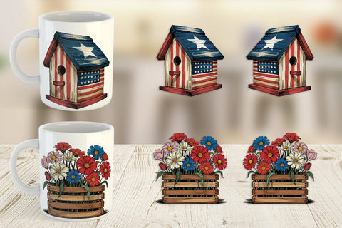 Mug Wrap Rustic 4th of July Sublimation artnoy 