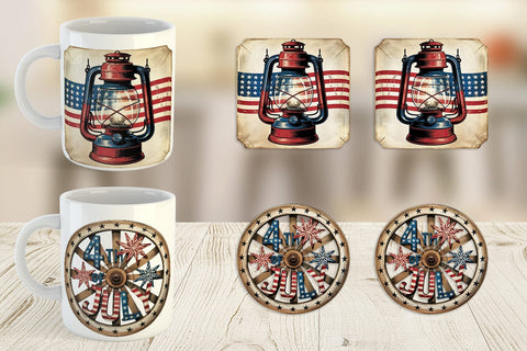 Mug Wrap Rustic 4th of July Sublimation artnoy 