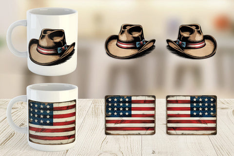Mug Wrap Rustic 4th of July Sublimation artnoy 