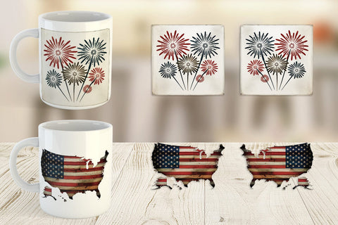 Mug Wrap Rustic 4th of July Sublimation artnoy 