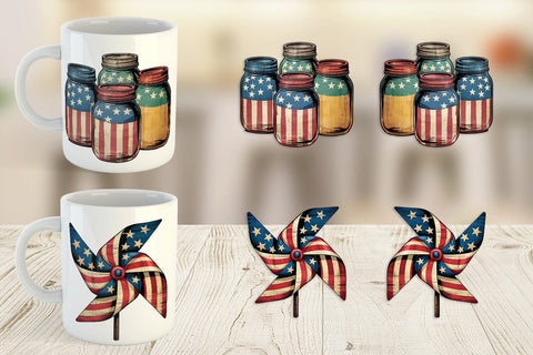 Mug Wrap Rustic 4th of July Sublimation artnoy 
