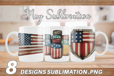Mug Wrap Rustic 4th of July Sublimation artnoy 