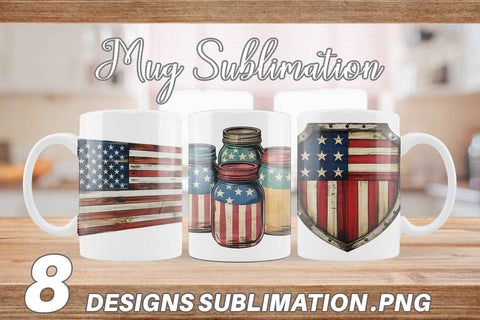 Mug Wrap Rustic 4th of July Sublimation artnoy 