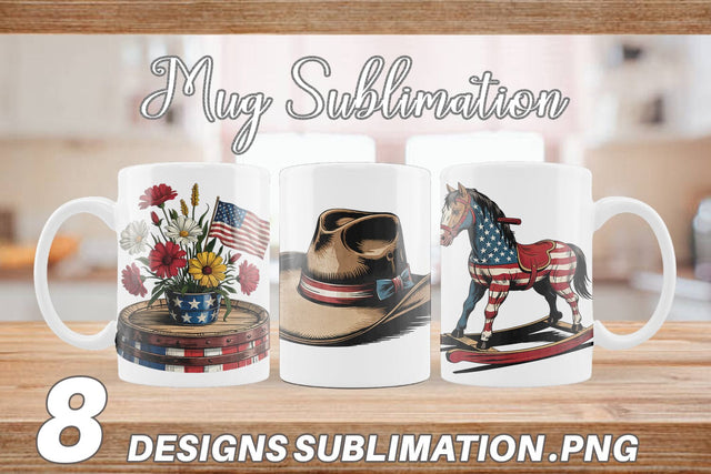 Mug Wrap Rustic 4th of July Sublimation artnoy 