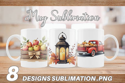 Mug Wrap Rustic Autumn Charm Sublimation artnoy 