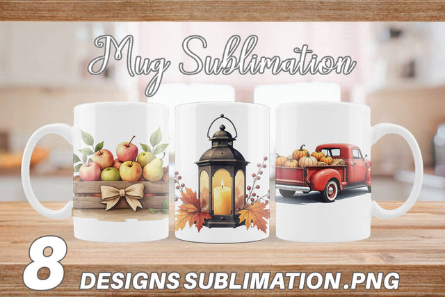 Mug Wrap Rustic Autumn Charm Sublimation artnoy 