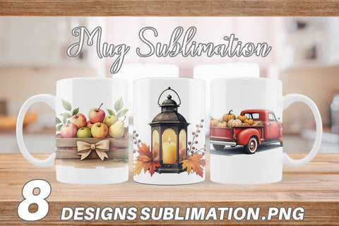 Mug Wrap Rustic Autumn Charm Sublimation artnoy 