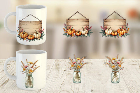 Mug Wrap Rustic Autumn Charm Sublimation artnoy 