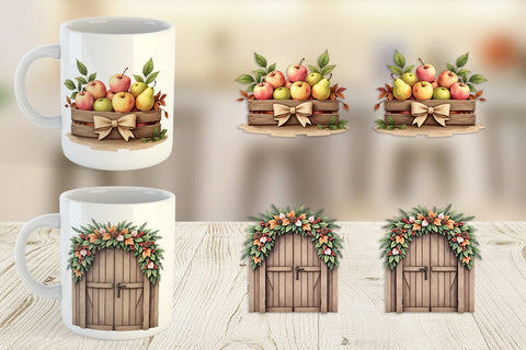 Mug Wrap Rustic Autumn Charm Sublimation artnoy 