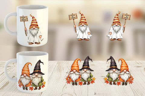 Mug Wrap Rustic Halloween Gnomes Sublimation artnoy 
