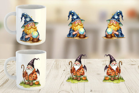 Mug Wrap Rustic Halloween Gnomes Sublimation artnoy 