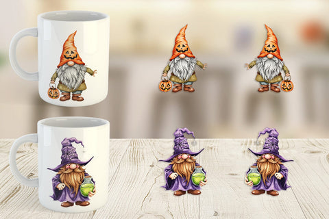 Mug Wrap Rustic Halloween Gnomes Sublimation artnoy 