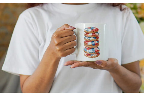 Mug Wrap Rustic July 4th Patchwork Sweets Sublimation artnoy 