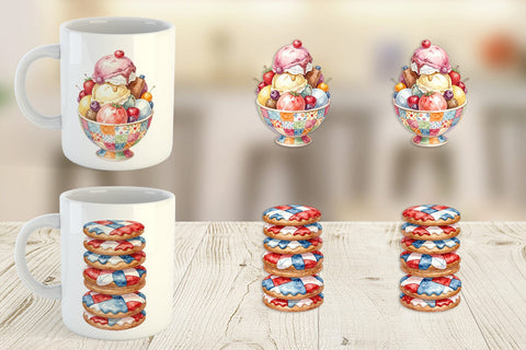 Mug Wrap Rustic July 4th Patchwork Sweets Sublimation artnoy 