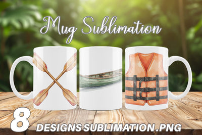 Mug Wrap Rustic Lake Adventure Watercolor Sublimation artnoy 