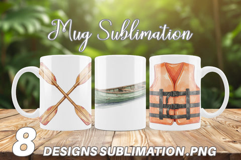 Mug Wrap Rustic Lake Adventure Watercolor Sublimation artnoy 