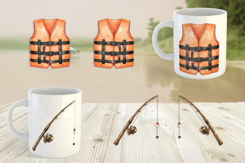 Mug Wrap Rustic Lake Adventure Watercolor Sublimation artnoy 