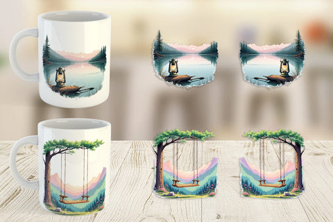 Mug Wrap Rustic Mountain Escape Sublimation artnoy 