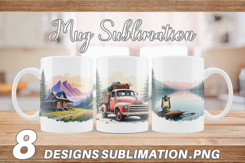 Mug Wrap Rustic Mountain Escape Sublimation artnoy 